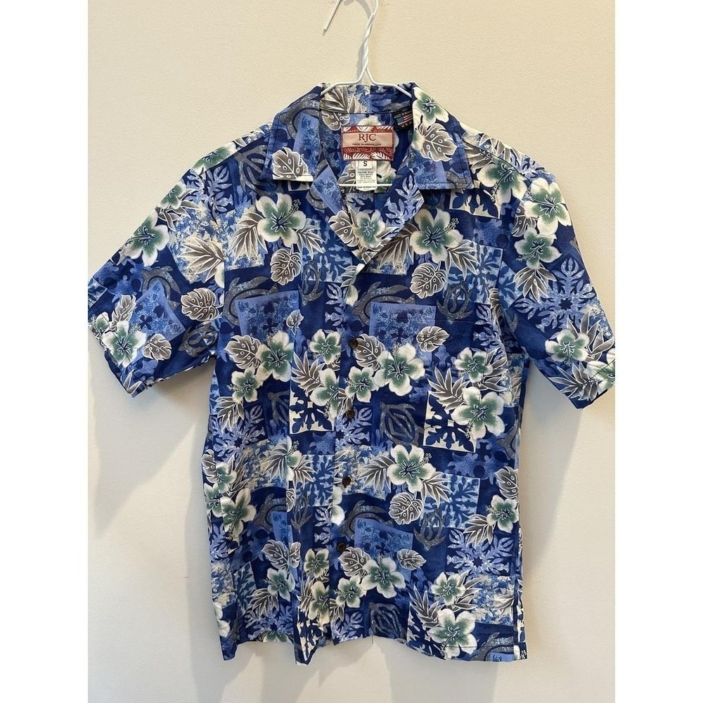 RJC Robert J Clancey Men's Small Hawaiian Aloha Shirt 100%‎ Cotton